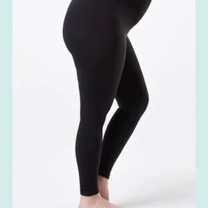 Maternity black Spanx leggings with belly support